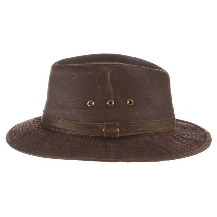 Distressed Cotton Tiller Hat - Stetson Legendary Hats Safari Hat Stetson Hats stw278bnm Brown Medium (57 cm)