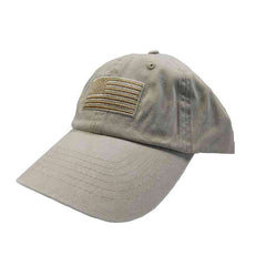 DPC Unstructured Cotton Cap with Faded USA Flag Cap Dorfman Hat Co. USA57pt Putty