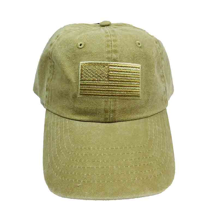 DPC Unstructured Cotton Cap with Faded USA Flag Cap Dorfman Hat Co.