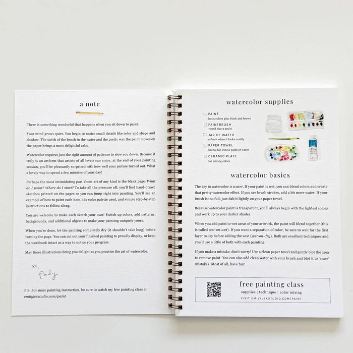 emily lex studio Fruit Watercolor Workbook