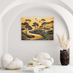 Endless Gold - Wall Art in Black Frame