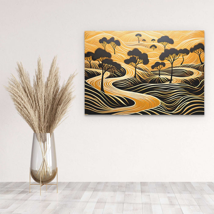 Endless Gold - Black and Gold Canvas Wall Art
