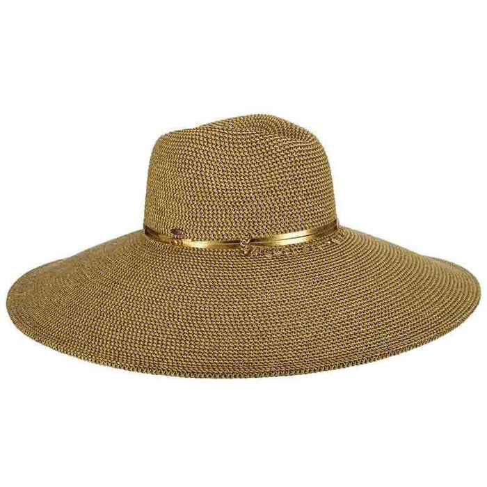 Extra Large Brim Summer Safari Hat with Metallic Accent - Scala Hats Safari Hat Scala Hats LP258GD Gold M/L (58 cm)