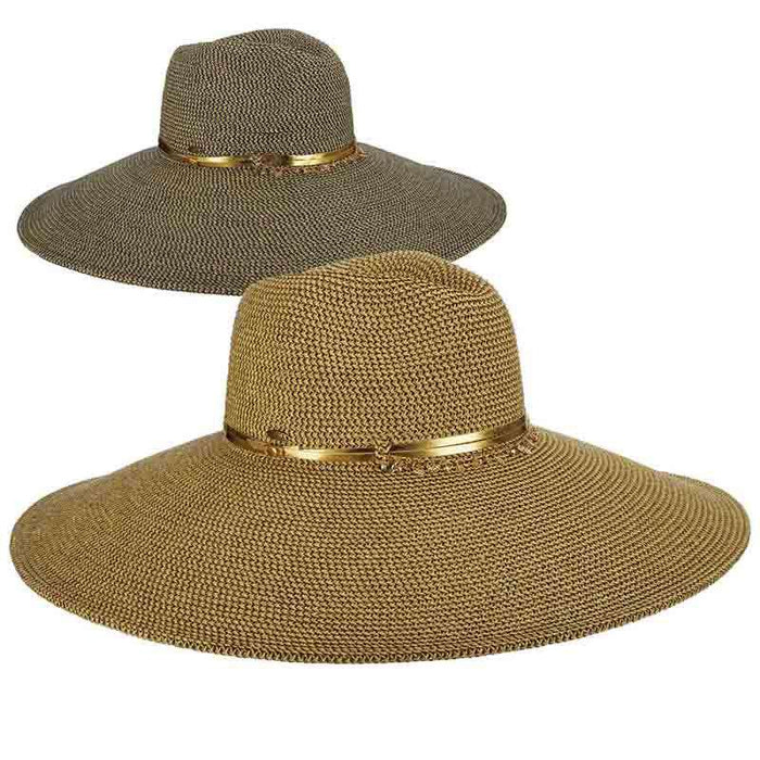 Extra Large Brim Summer Safari Hat with Metallic Accent - Scala Hats Safari Hat Scala Hats