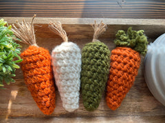 Farmhouse Crochet Carrot, Easter Decor, Fresh Spring Home: Twine / White
