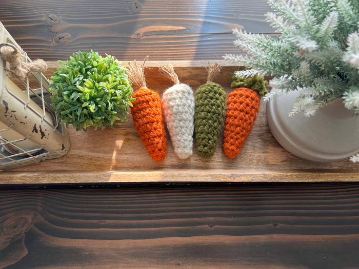 Farmhouse Crochet Carrot, Easter Decor, Fresh Spring Home: Twine / White