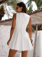 Composure Pleat Mini Dress White