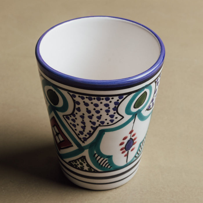Fez Blue Green Cup - Moroccan Dinnerware - Benisouk