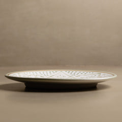 Fez Dinner Plate Green - Moroccan Dinnerware Adorned with 12 Carat Gold Accents - Benisouk