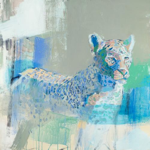 Fierce in Taupe painting Teil Duncan - Christenberry Collection