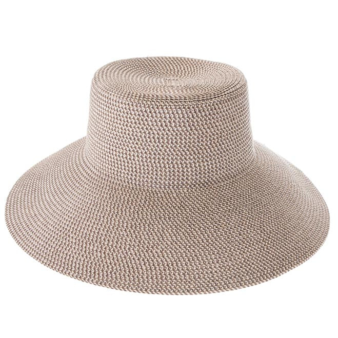 Flex Weave Straw Flat Top Bucket Hat - Boardwalk Style Wide Brim Hat Boardwalk Style Hats DA1356-TAUP Taupe OS (57 cm)