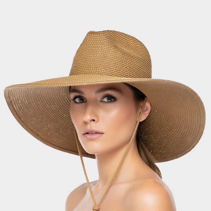 Flex Weave Straw Gardening Hat with Chin Strap - Boardwalk Style Safari Hat Boardwalk Style Hats