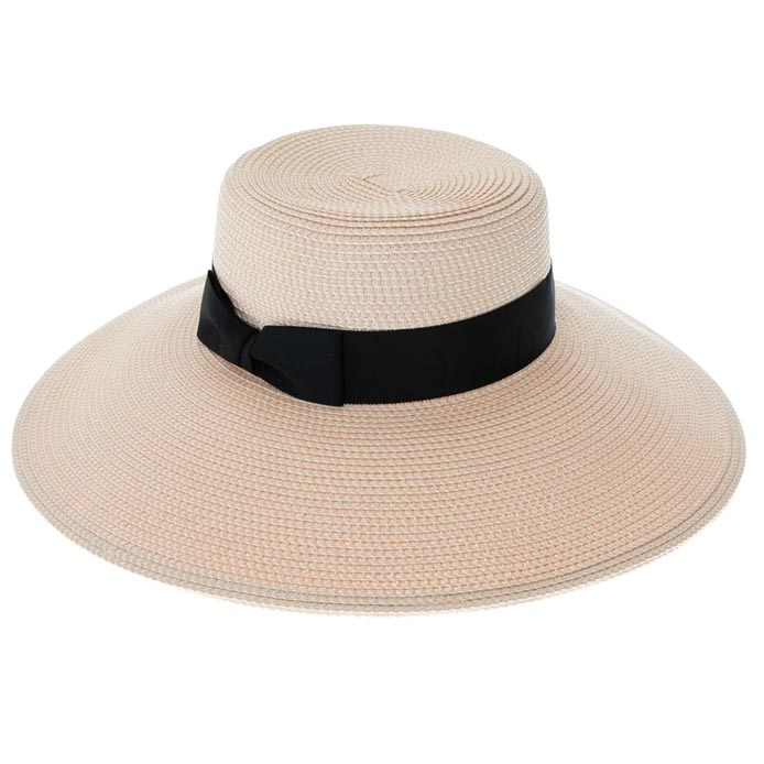 Flex Weave Straw Lampshade Style Hat - Boardwalk Style Wide Brim Hat Boardwalk Style Hats DA1355-NAT Natural Heather OS (57 cm)