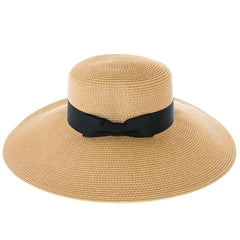 Flex Weave Straw Lampshade Style Hat - Boardwalk Style Wide Brim Hat Boardwalk Style Hats DA1355-TOA Toast Heather OS (57 cm)