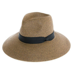 Flex Weave Straw Pinched Crown Safari Hat - Boardwalk Style Safari Hat Boardwalk Style Hats DA1353-BLK Black Heather OS (57 cm)