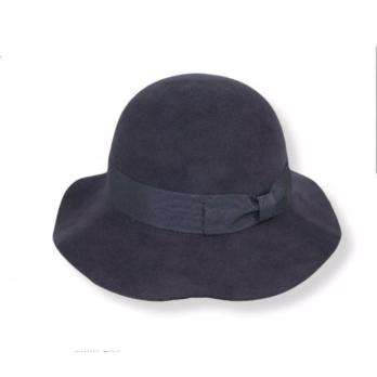 Floppy Wool Felt Cloche Hat by JSA -Black Cloche Jeanne Simmons Accessories js7325nv Dark Navy