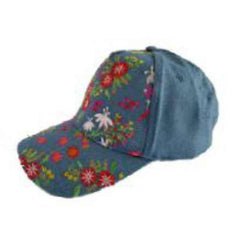 Flower Motif Embroidered Baseball Cap Cap Something Special Hat ac3701dn Denim