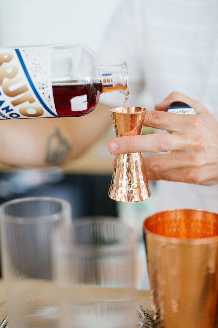 Fluted Copper Jigger