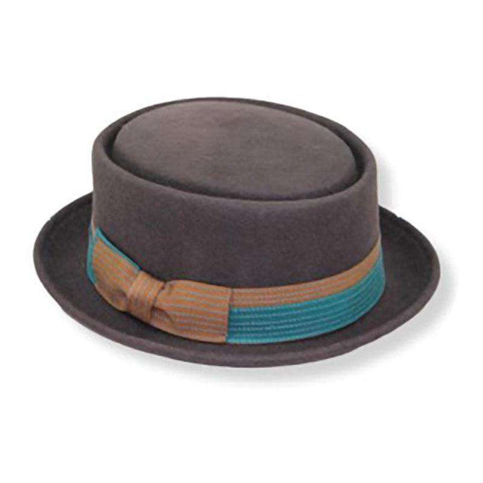 Gambler - Wool Felt Porkpie Hat by JSA for Men - Brown Gambler Hat Jeanne Simmons Accessories js6788bnL Brown Large (59 cm)