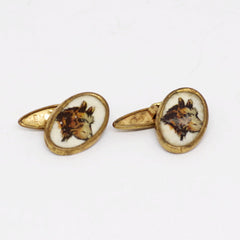 Gilt Brown Terrier Dog Cufflinks
