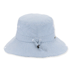 Gingham Cotton Bucket Hat with Chin Strap - Sun 'N' Sand Hats Bucket Hat Sun N Sand Hats