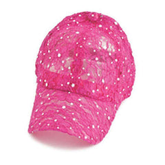 Glitter Lace Baseball Cap Cap Something Special Hat yf7201fc Fuchsia