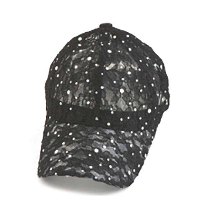 Glitter Lace Baseball Cap Cap Something Special Hat yf7201bk Black