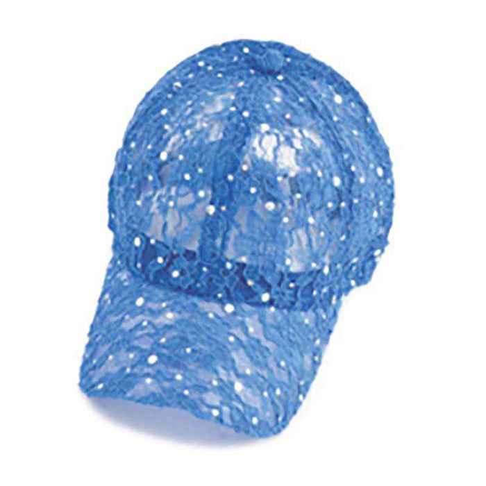 Glitter Lace Baseball Cap Cap Something Special Hat yf7201rb Royal Blue