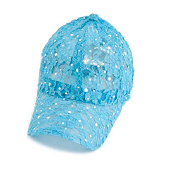Glitter Lace Baseball Cap Cap Something Special Hat yf7201tq Turquoise