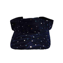 Glitter Stripe Jersey Sun Visor Visor Cap Something Special LA HTC589NV Navy