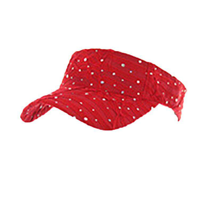 Glitter Stripe Jersey Sun Visor Visor Cap Something Special LA HTC589rd Red