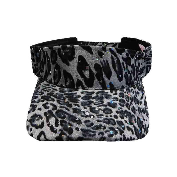 Glitter Stripe Jersey Sun Visor Visor Cap Something Special LA HTC589BK Black Leopard