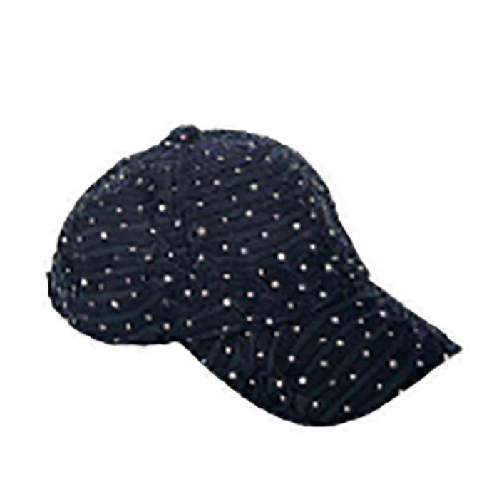 Glitter Striped Baseball Cap - Available in 12 Colors Cap Something Special Hat ja7047bk Black
