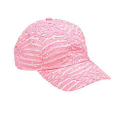 Glitter Striped Baseball Cap - Available in 12 Colors Cap Something Special Hat ja7047pk Pink