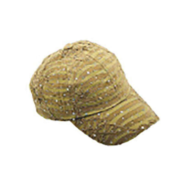 Glitter Striped Baseball Cap - Available in 12 Colors Cap Something Special Hat ja7047bg Beige