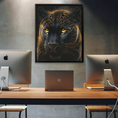 Glowing Panther - Black Big Cat Canvas Print
