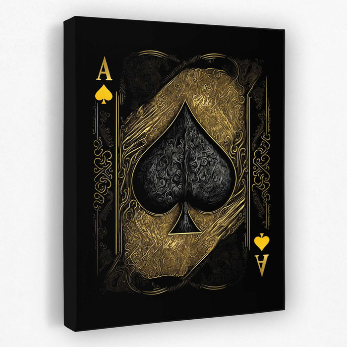 Gold Ace of Spades - Ace Canvas Wall Art