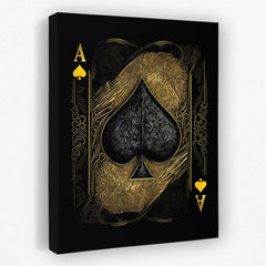Gold Ace of Spades - Ace Canvas Wall Art