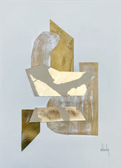 Gold Collage IV painting Mary Kathryn Kendig - Christenberry Collection