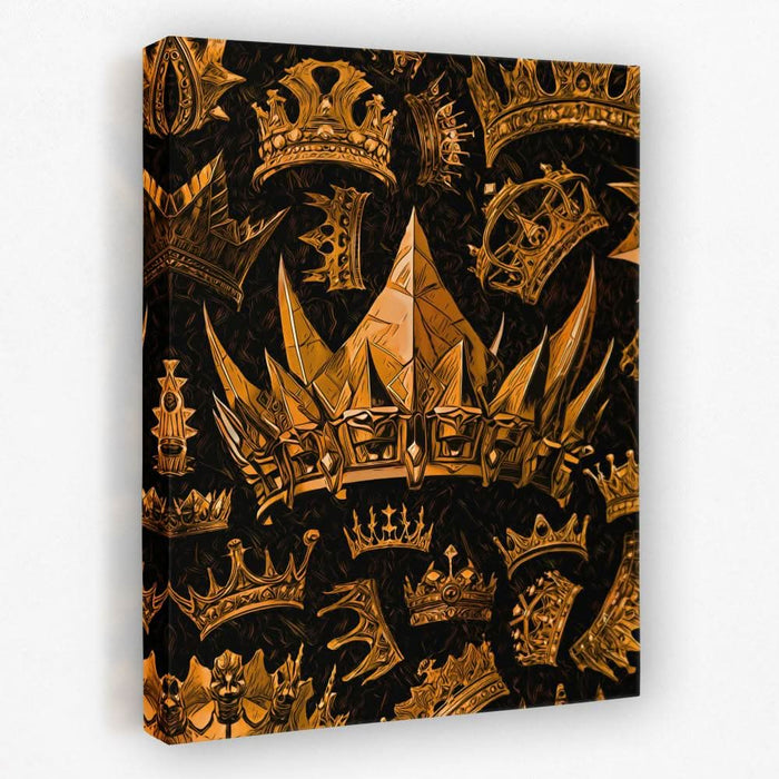 Gold King Crowns - Crown Canvas Wall Art