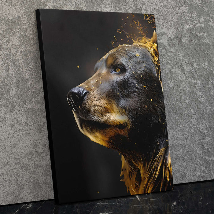 Golden Bear - Wall Art in Black Frame