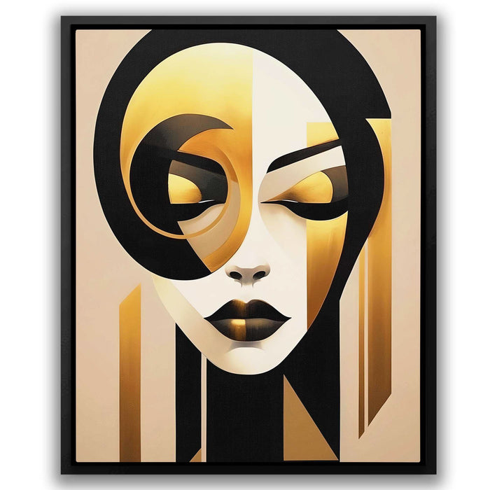 Golden Vision - Female Wall Art in Black Frame