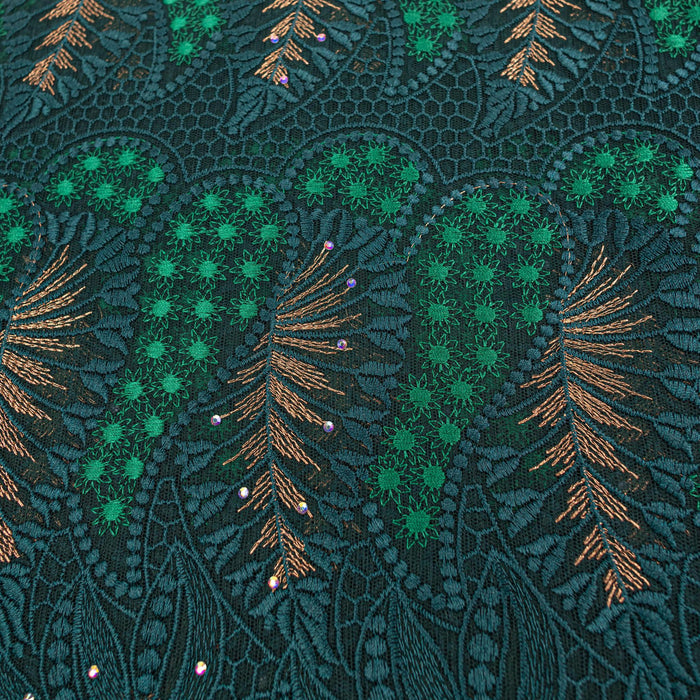 Green & Gold Net Lace