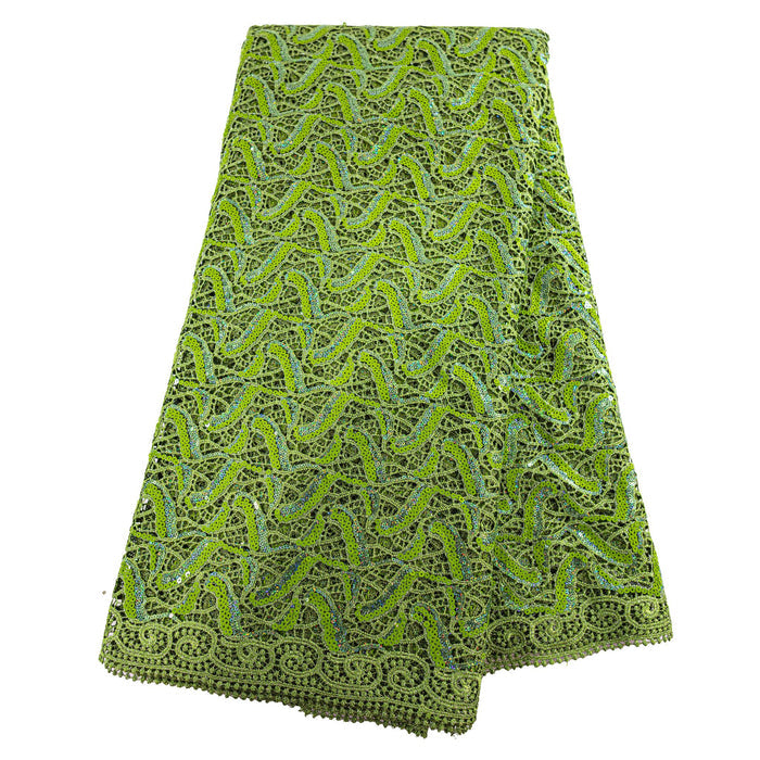 Green Sequence Cord Lace