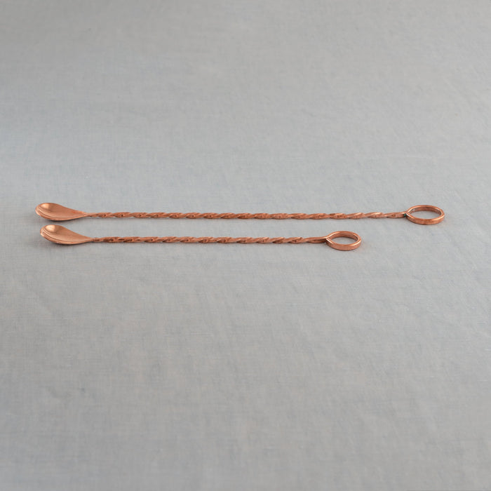 copper bar spoons - Made in Mexico - recycled copper artisan bar spoon - cocktail mixing spoon - modern bar spoon - Sertado Copper bar spoon