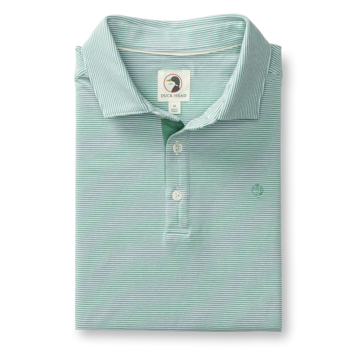 Hanover Pima Cotton Stripe Polo (Aspen Green)