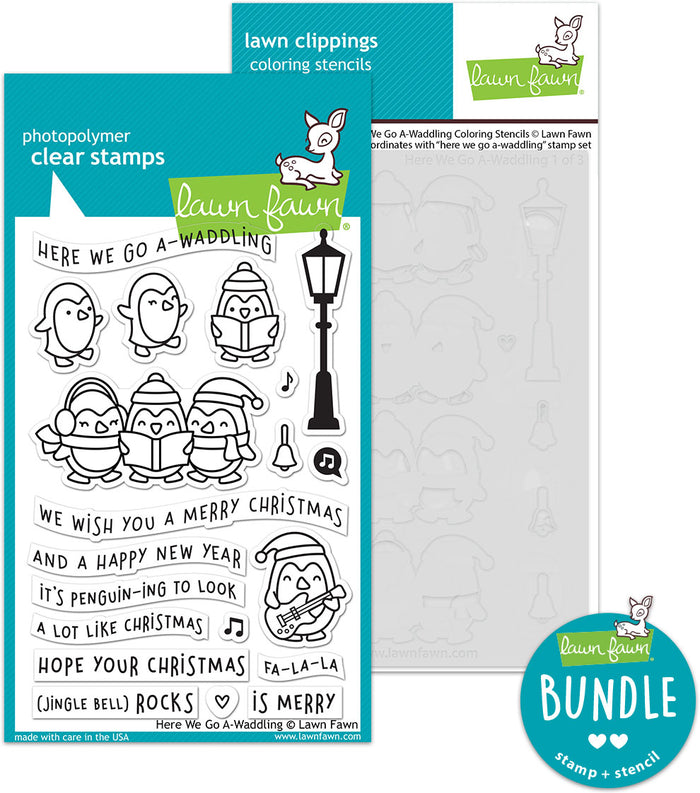 here we go a-waddling (stamp+coloring stencil bundle)