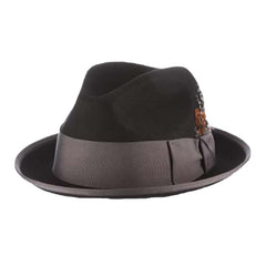 Hobart Wool Felt Fedora with 22-Ligne Grosgrain Band - Stacy Adams Hats Safari Hat Stacy Adams Hats saw679-BLK4 Black X-Large (61 cm)