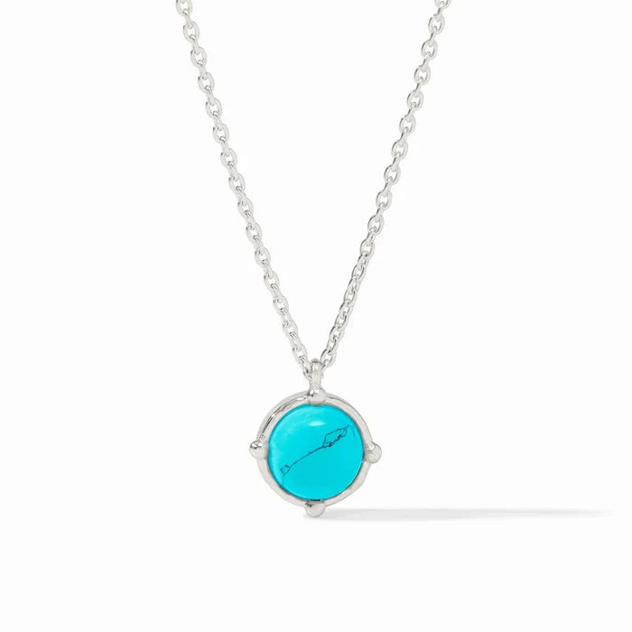 Honeybee Solitaire Necklace (Silver/Turquoise)