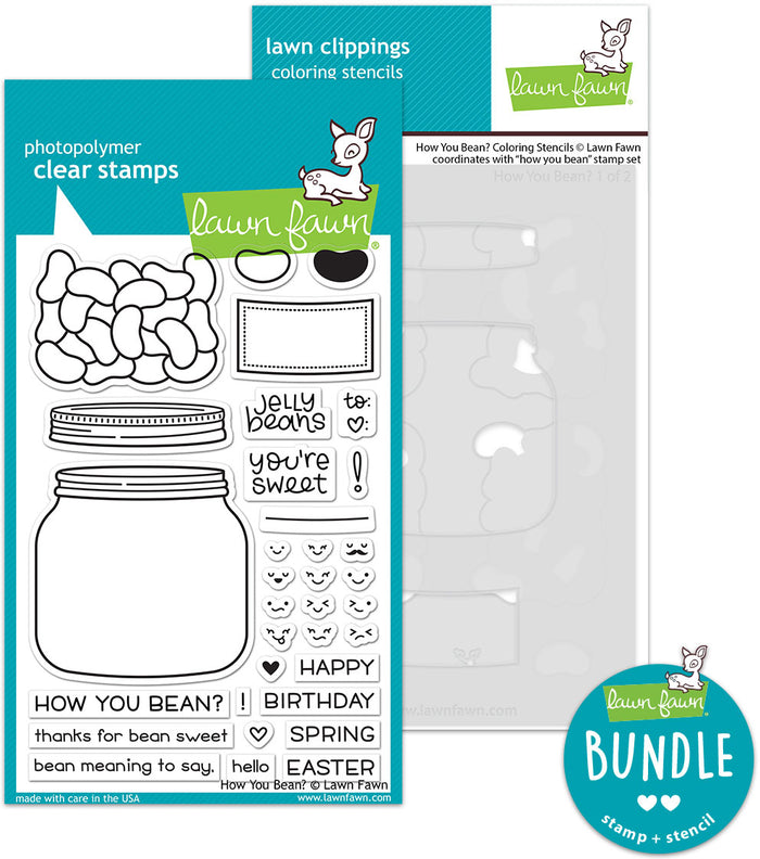 how you bean? (stamp+coloring stencil bundle)